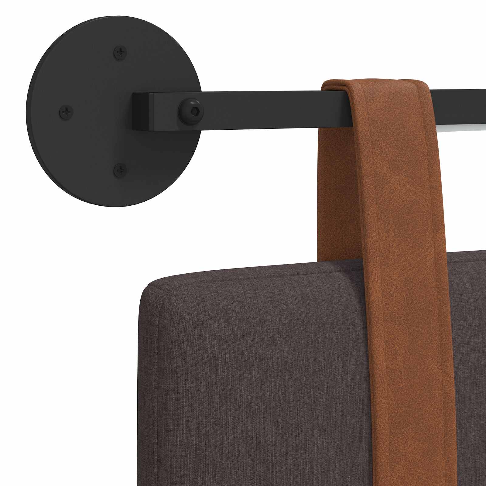 Tête de lit suspendue Avec lumière LED Marron foncé PU antique - XIOS