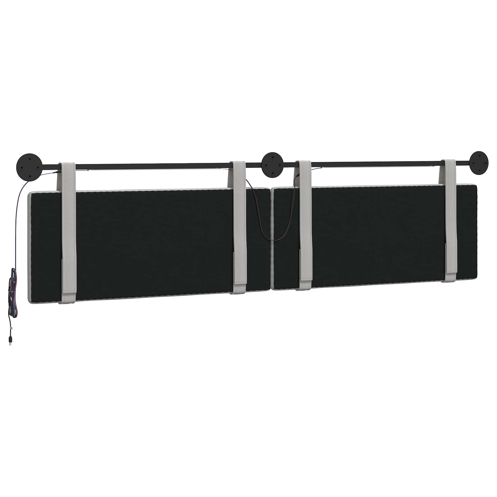 Tête de lit suspendue Avec lumière LED Gris nuage Tissu - XIOS