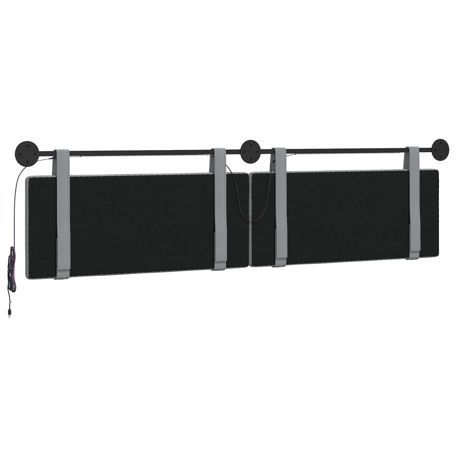 Tête de lit suspendue Avec lumière LED Gris clair Tissu - XIOS