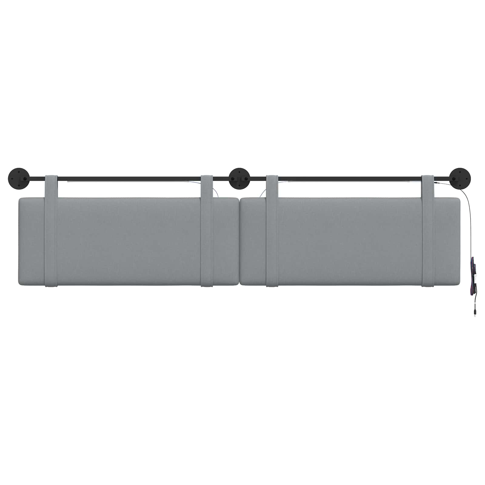 Tête de lit suspendue Avec lumière LED Gris clair Tissu - XIOS