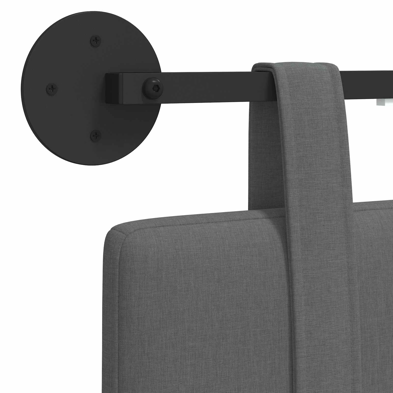 Tête de lit suspendue Avec lumière LED Gris foncé Tissu - XIOS