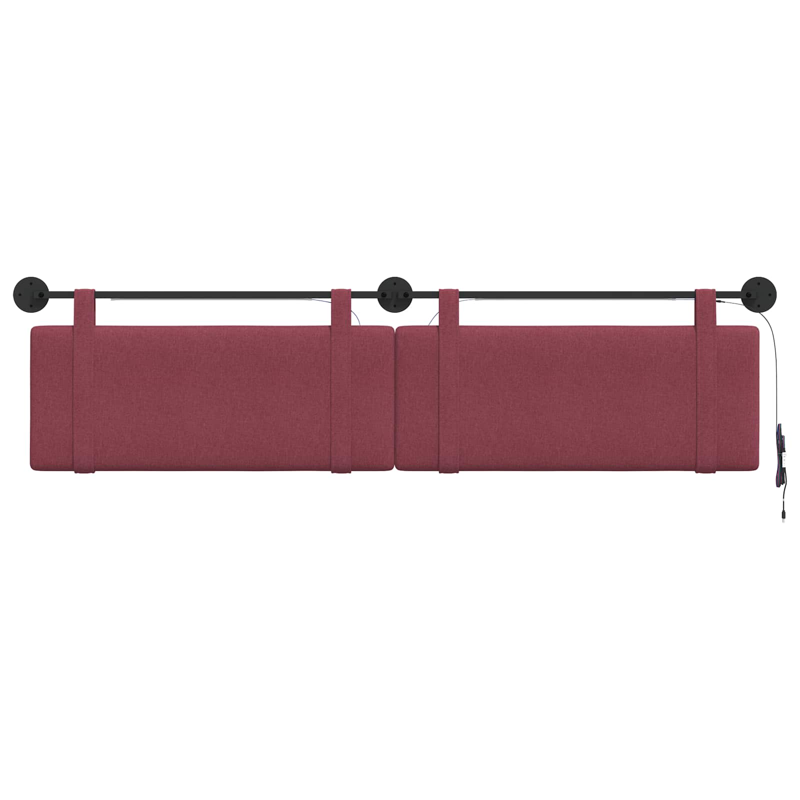 Tête de lit suspendue Avec lumière LED Bordeaux Tissu - XIOS
