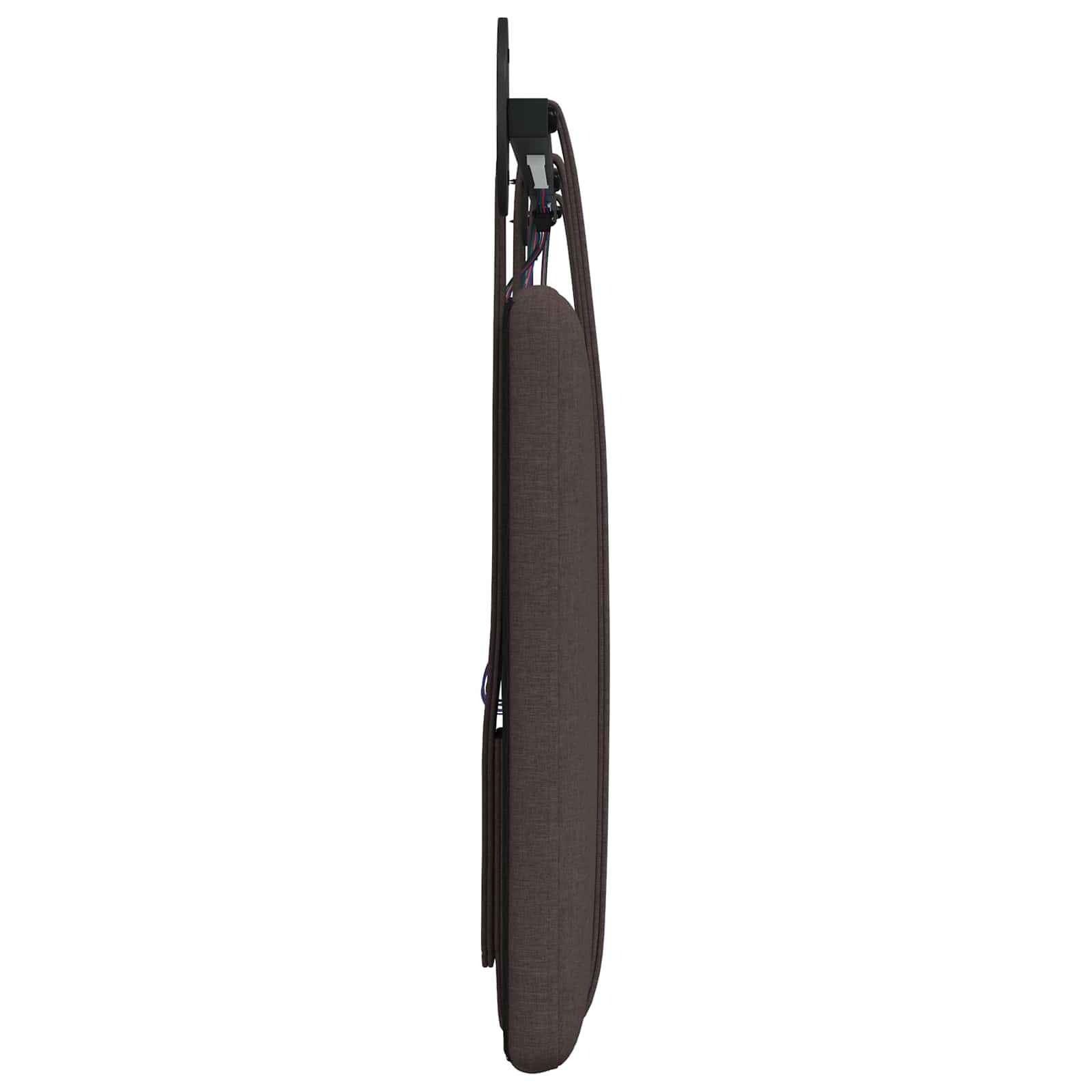 Tête de lit suspendue Avec lumière LED Marron foncé Tissu - XIOS