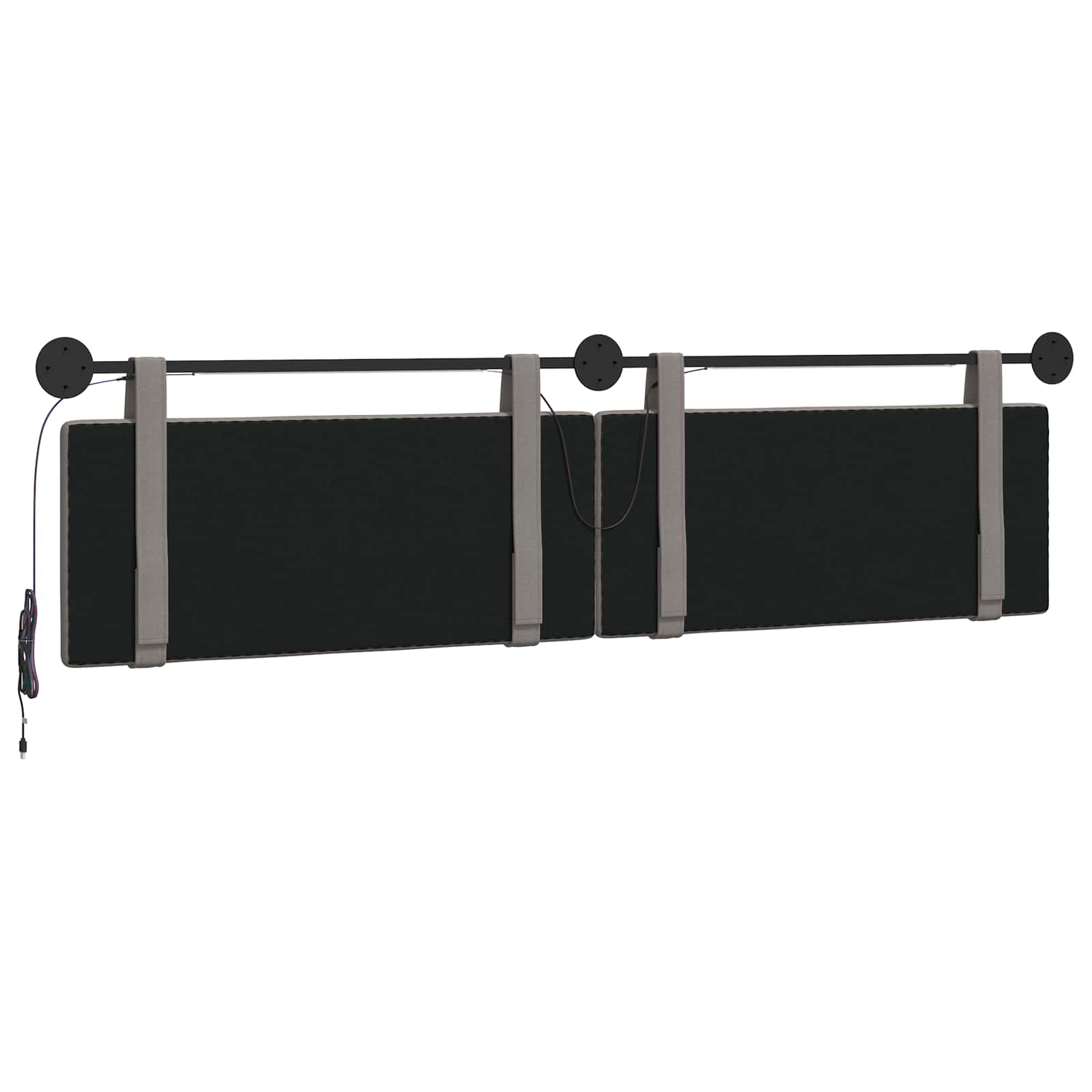 Tête de lit suspendue Avec lumière LED Taupe Tissu - XIOS