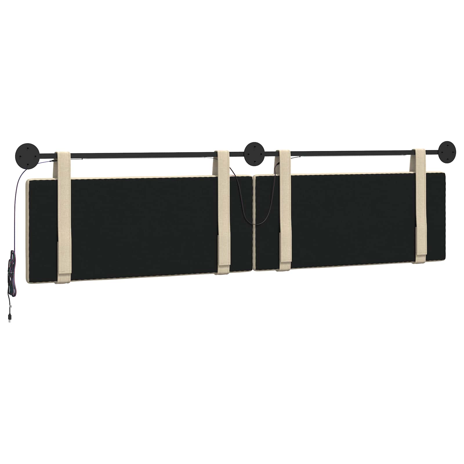 Tête de lit suspendue Avec lumière LED Crème Tissu - XIOS