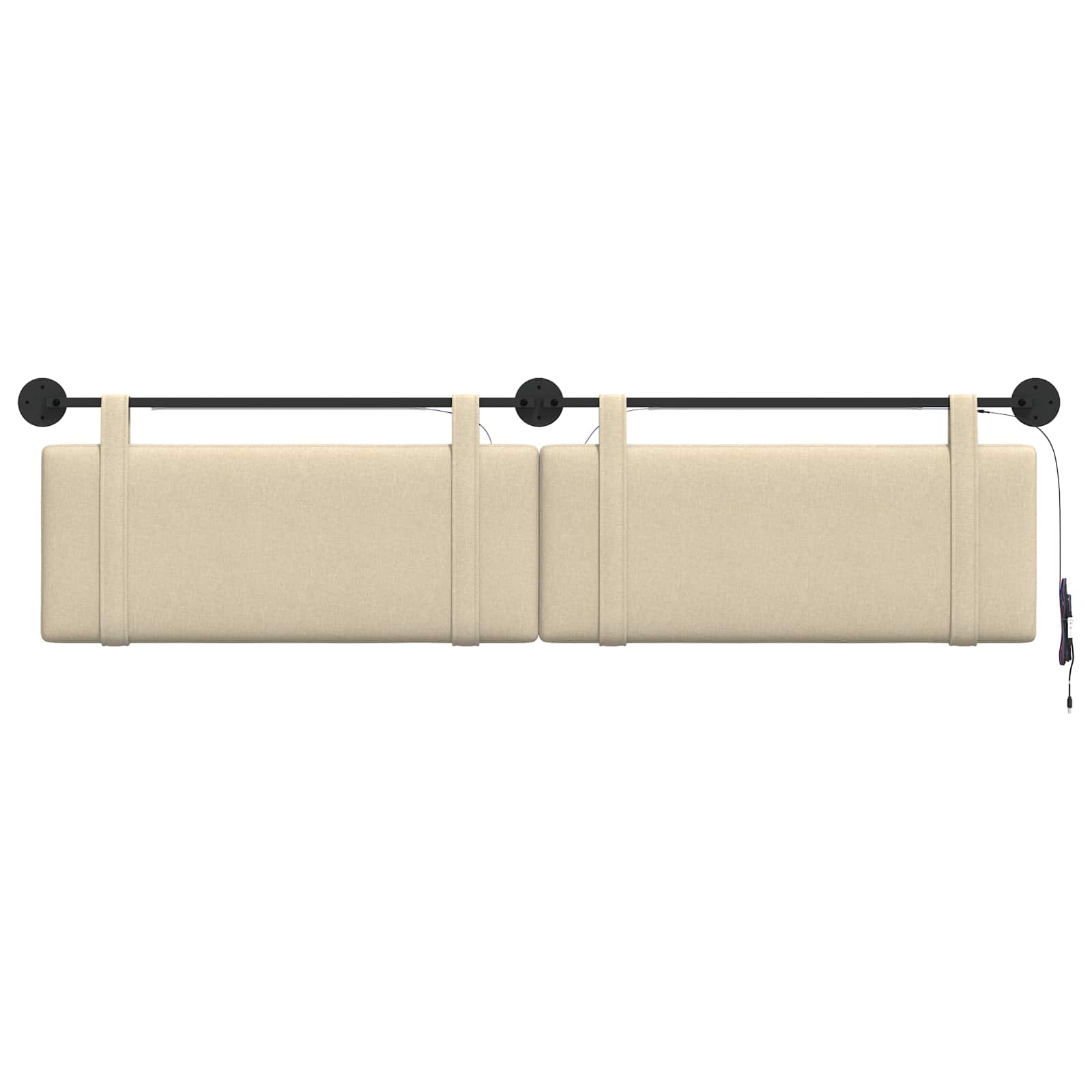 Tête de lit suspendue Avec lumière LED Crème Tissu - XIOS
