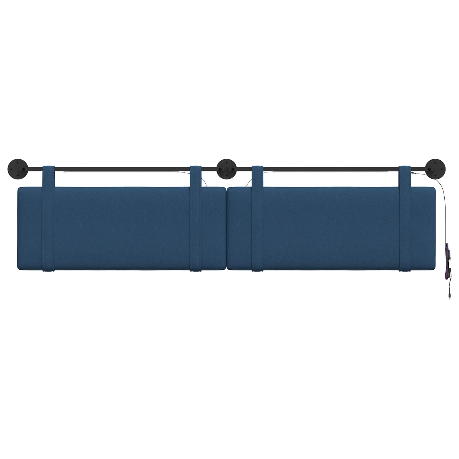 Tête de lit suspendue Avec lumière LED Bleu Tissu - XIOS