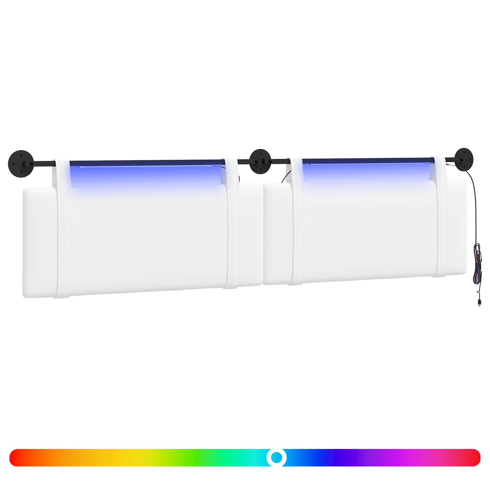 Tête de lit suspendue Avec lumière LED Blanc Tissu - XIOS