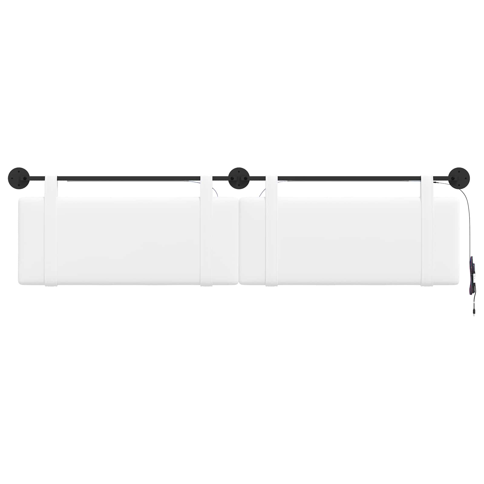 Tête de lit suspendue Avec lumière LED Blanc Tissu - XIOS