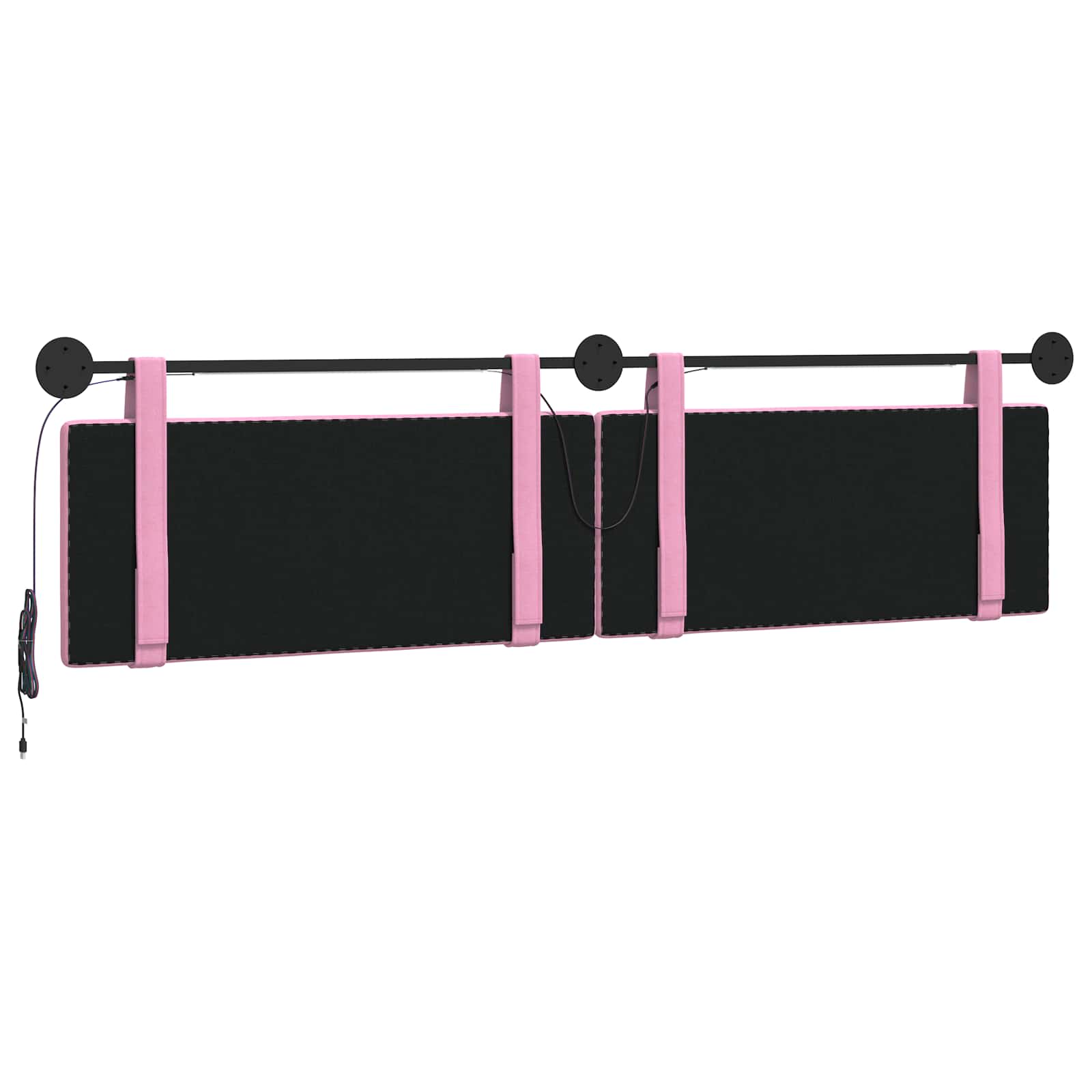 Tête de lit suspendue Avec lumière LED Rose Tissu - XIOS