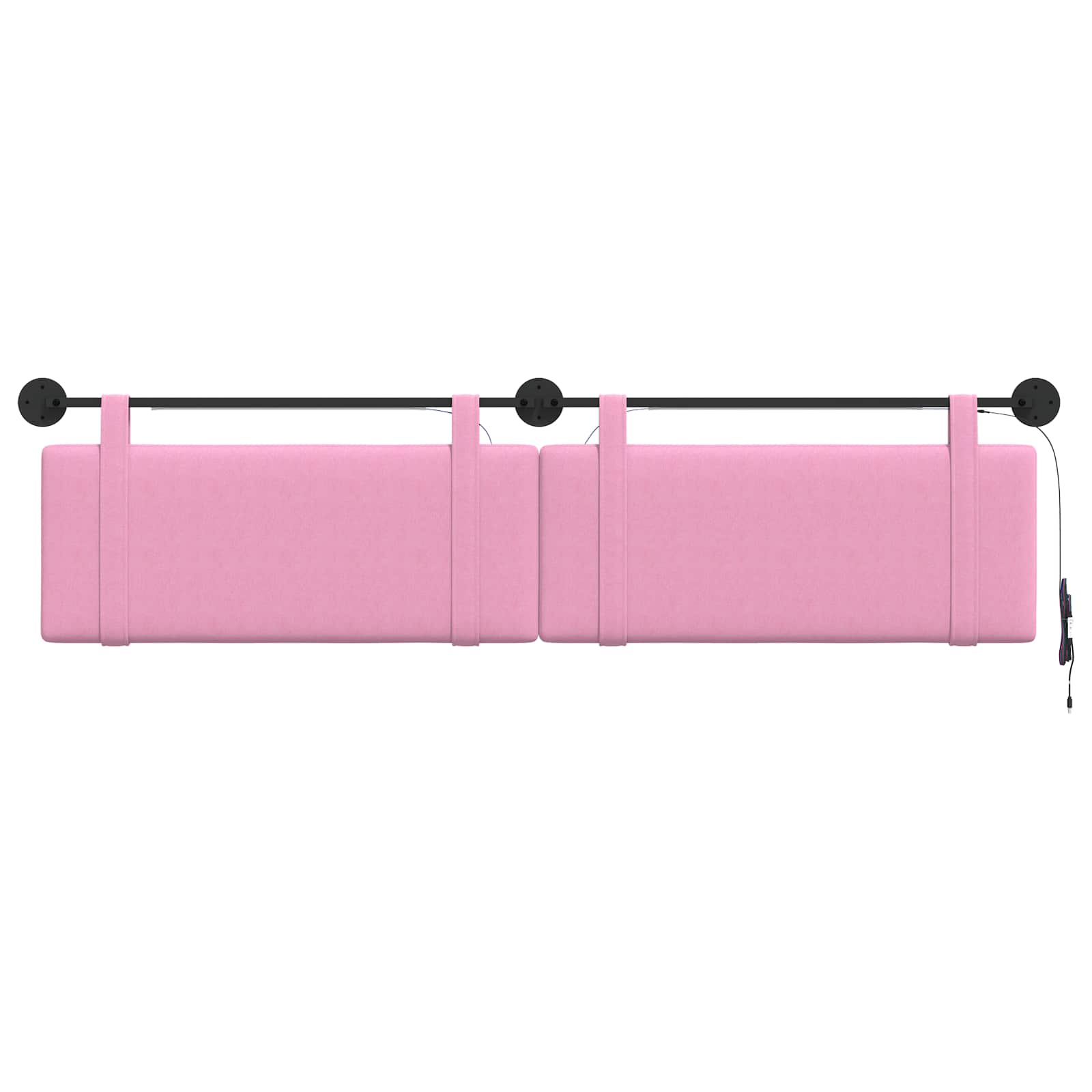 Tête de lit suspendue Avec lumière LED Rose Tissu - XIOS