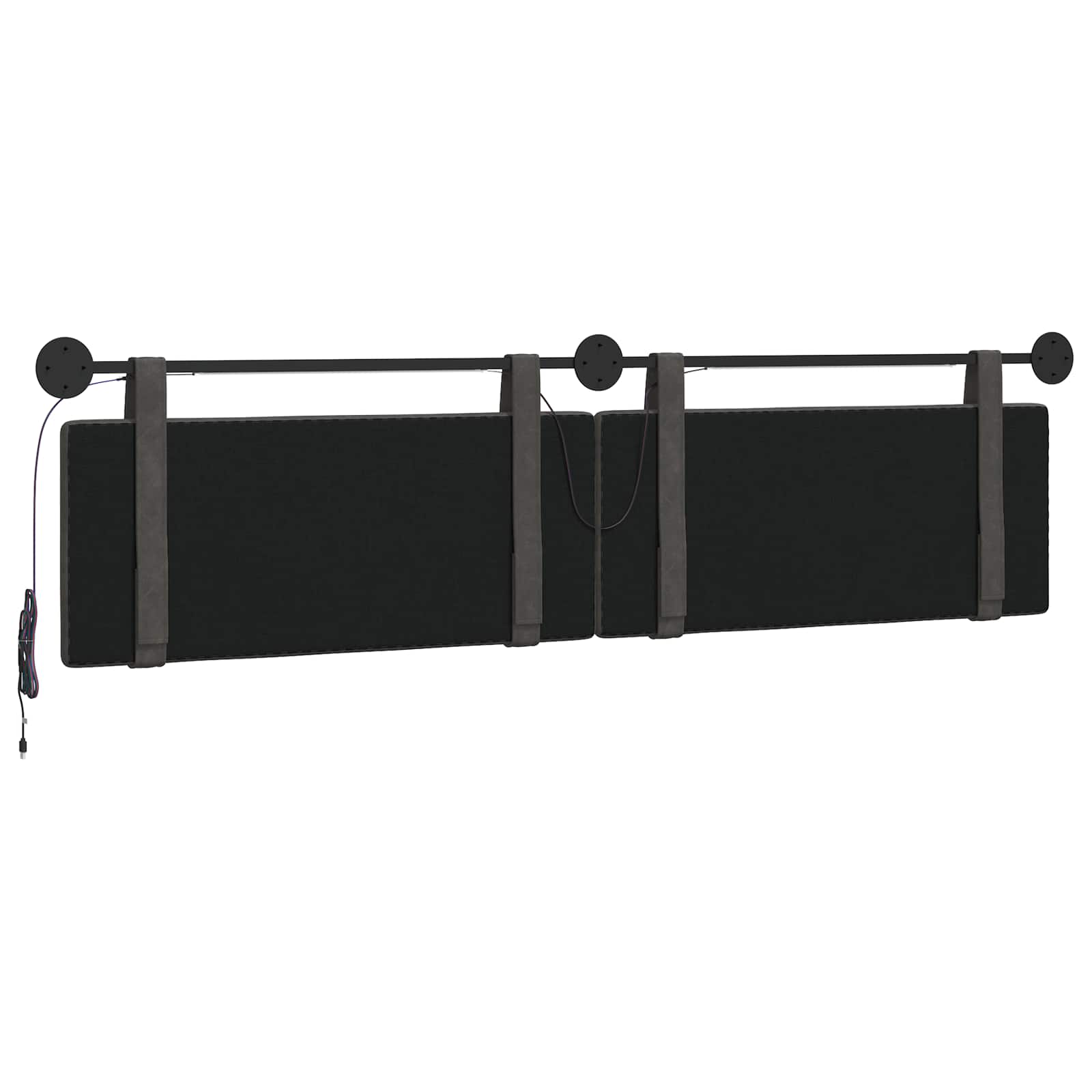 Tête de lit suspendue Avec lumière LED Noir PU antique - XIOS