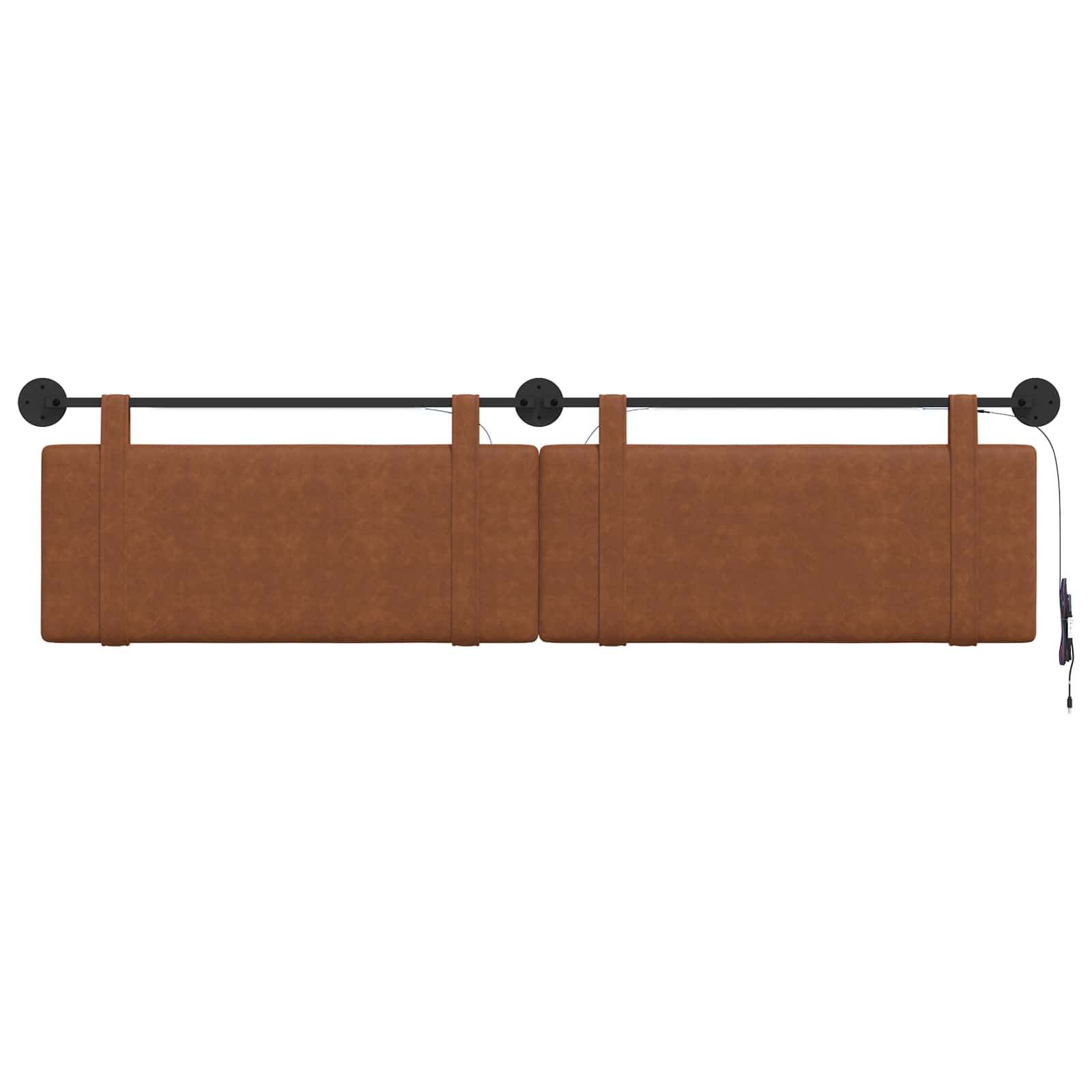 Tête de lit suspendue Avec lumière LED Marron PU antique - XIOS