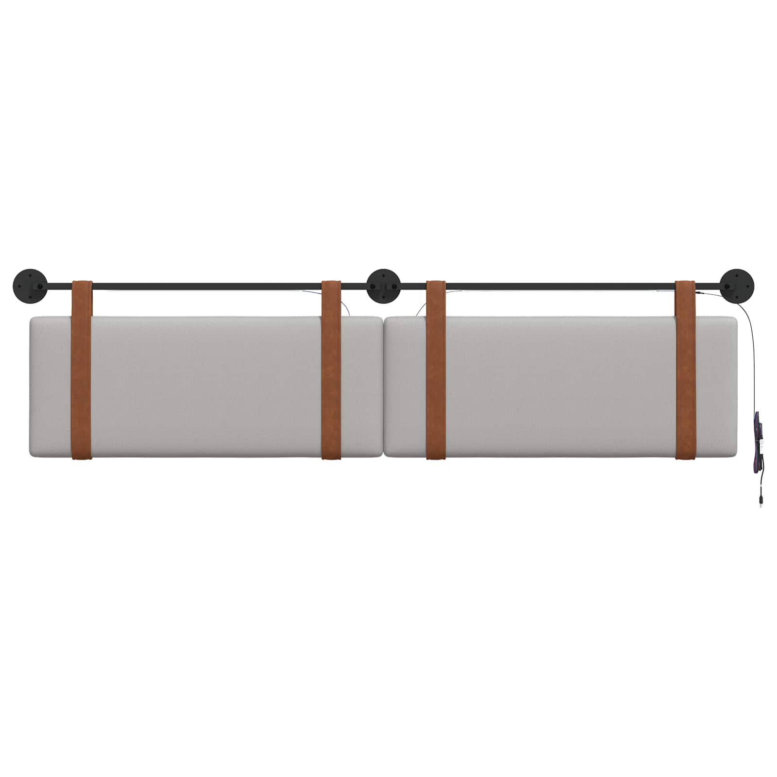 Tête de lit suspendue Avec lumière LED Gris nuage PU antique - XIOS