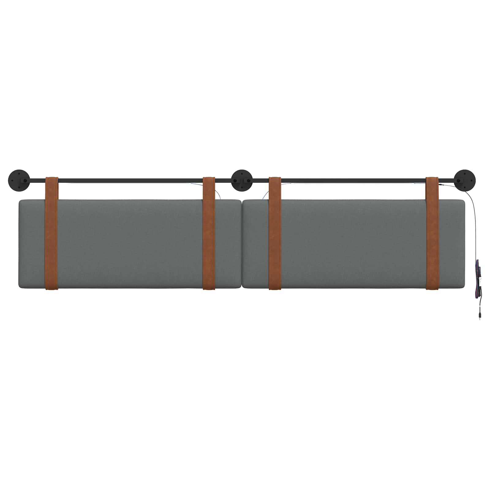Tête de lit suspendue Avec lumière LED Gris foncé PU antique - XIOS