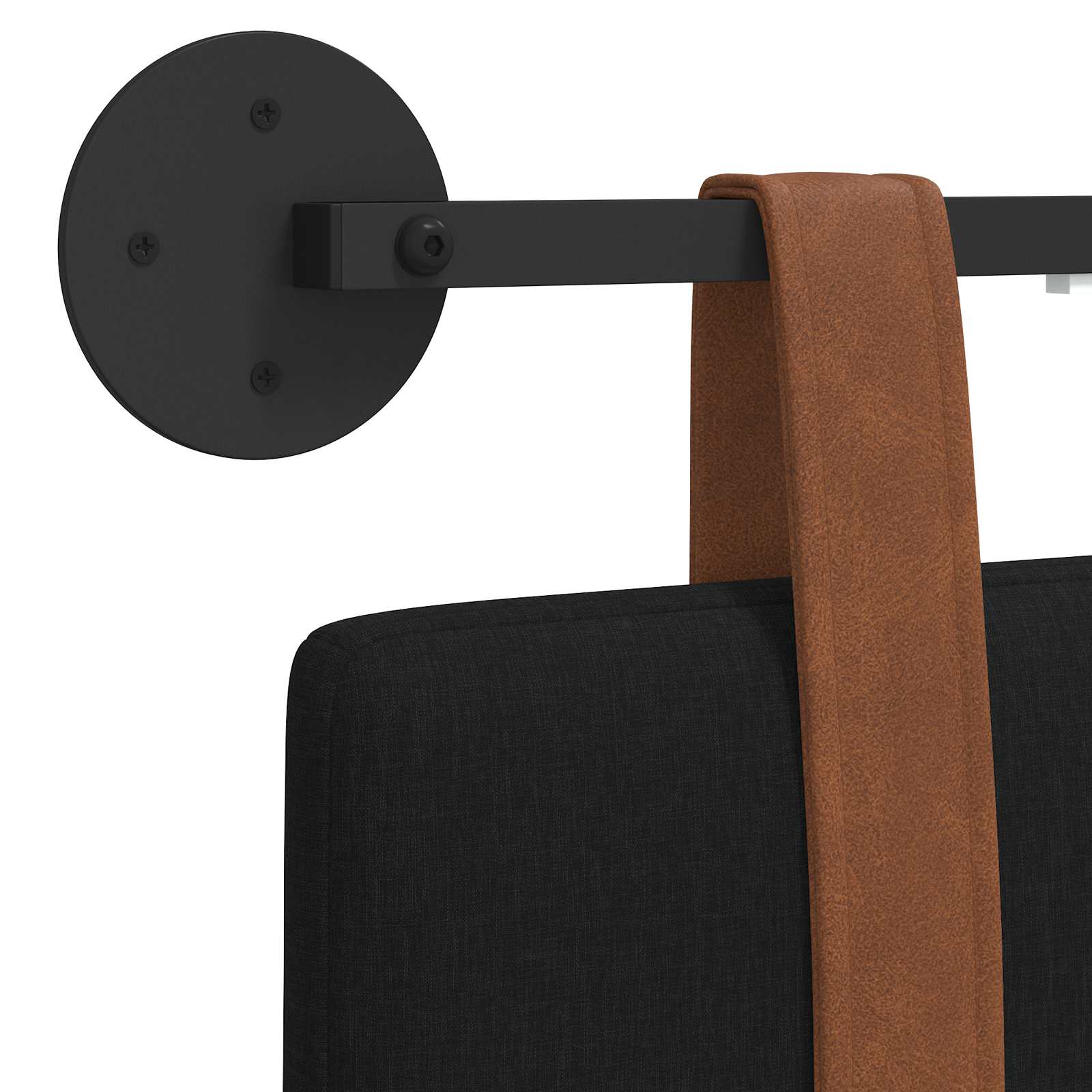 Tête de lit suspendue Avec lumière LED Noir PU antique - XIOS