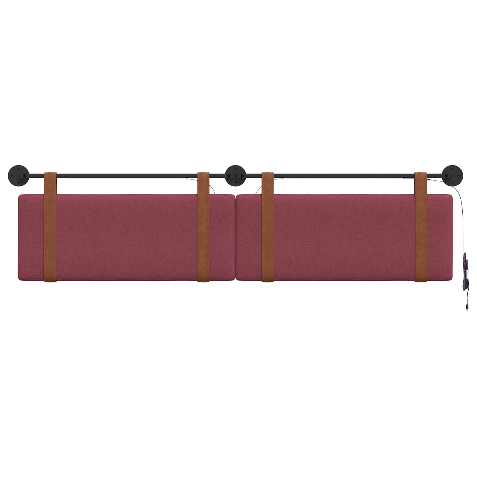 Tête de lit suspendue Avec lumière LED Bordeaux PU antique - XIOS
