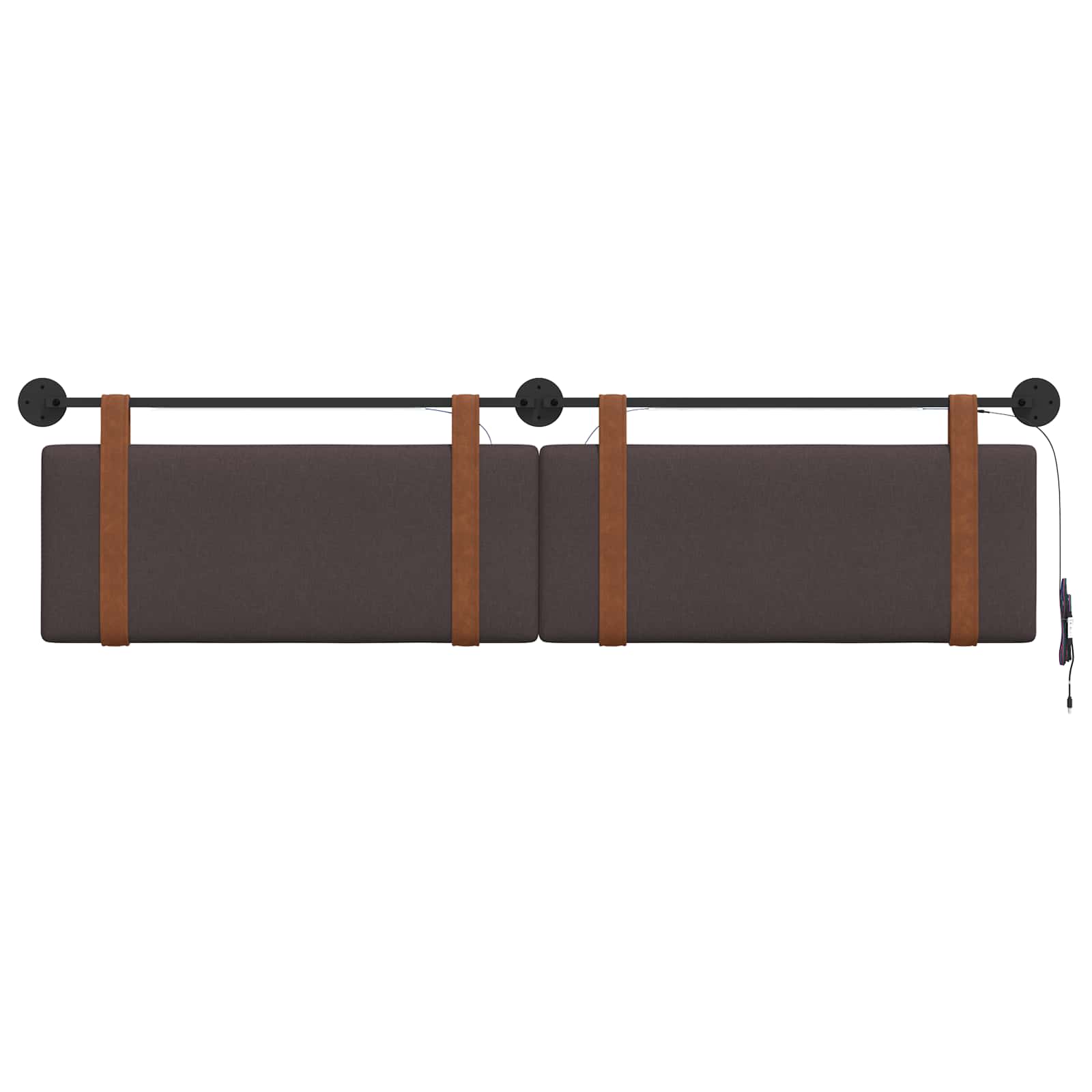 Tête de lit suspendue Avec lumière LED Marron foncé PU antique - XIOS