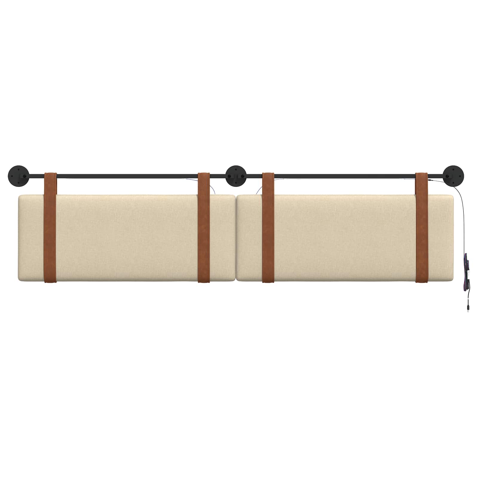 Tête de lit suspendue Avec lumière LED Crème PU antique - XIOS