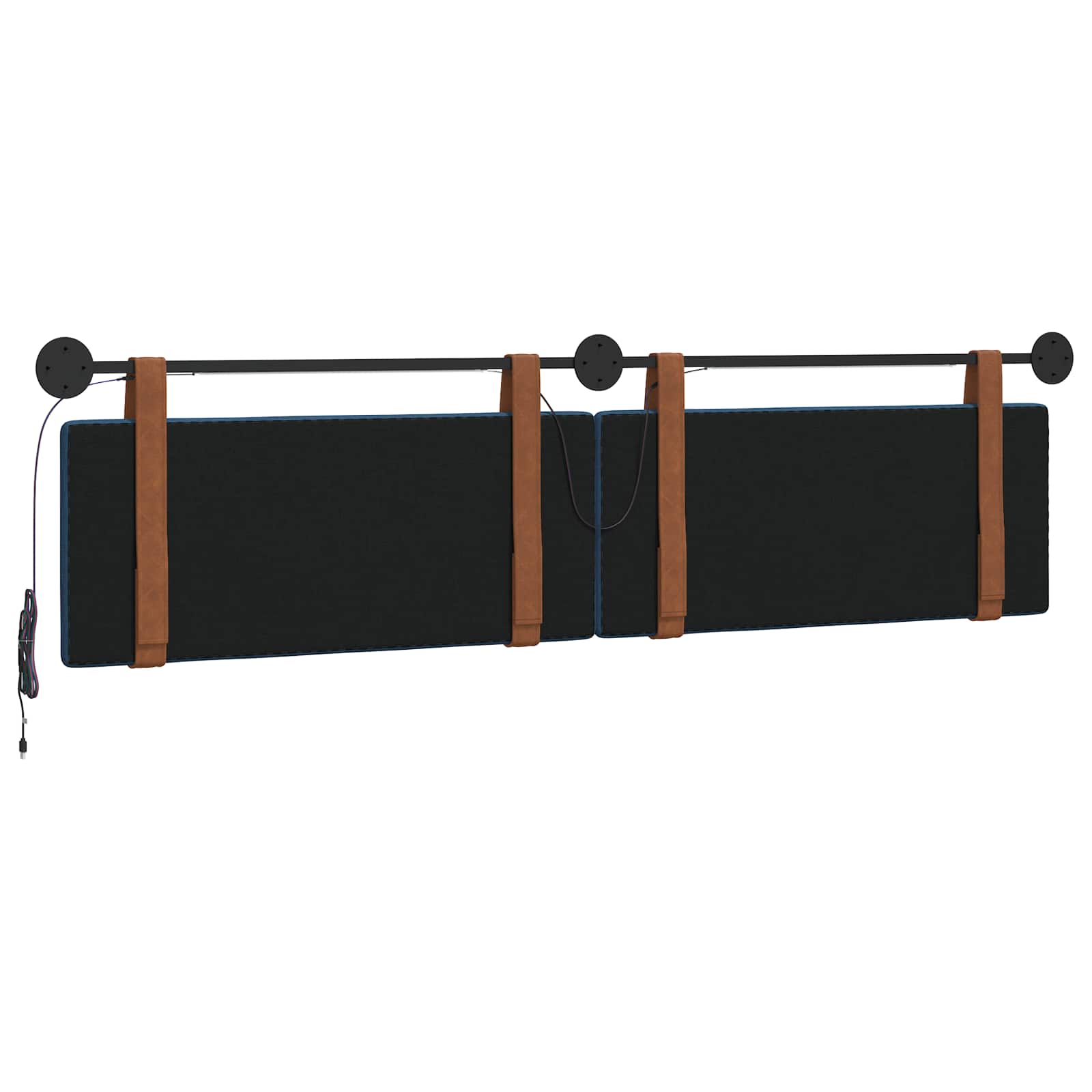 Tête de lit suspendue Avec lumière LED Bleu PU antique - XIOS