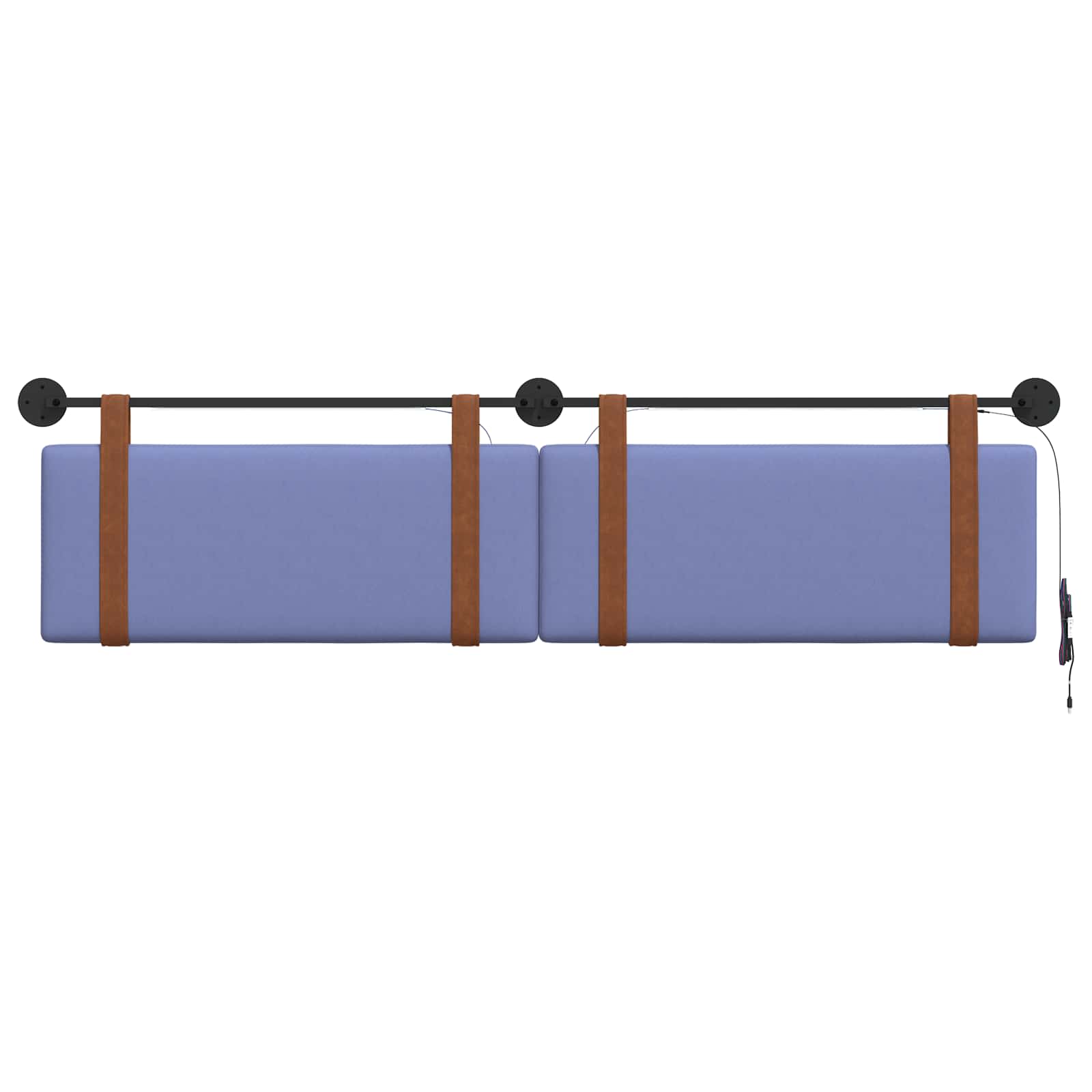Tête de lit suspendue Avec lumière LED Bleu denim PU antique - XIOS