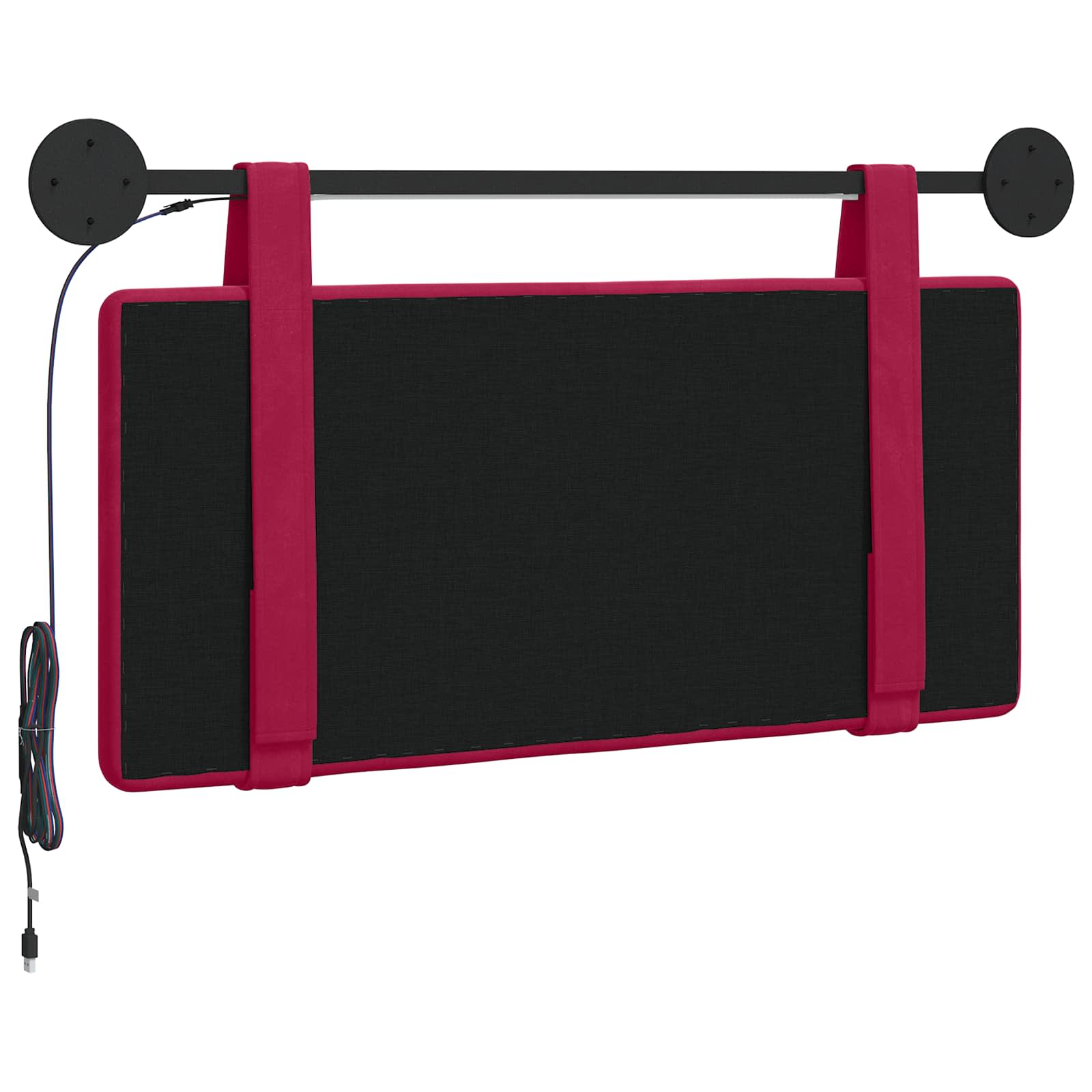 Tête de lit suspendue Avec lumière LED Bordeaux Velours - XIOS
