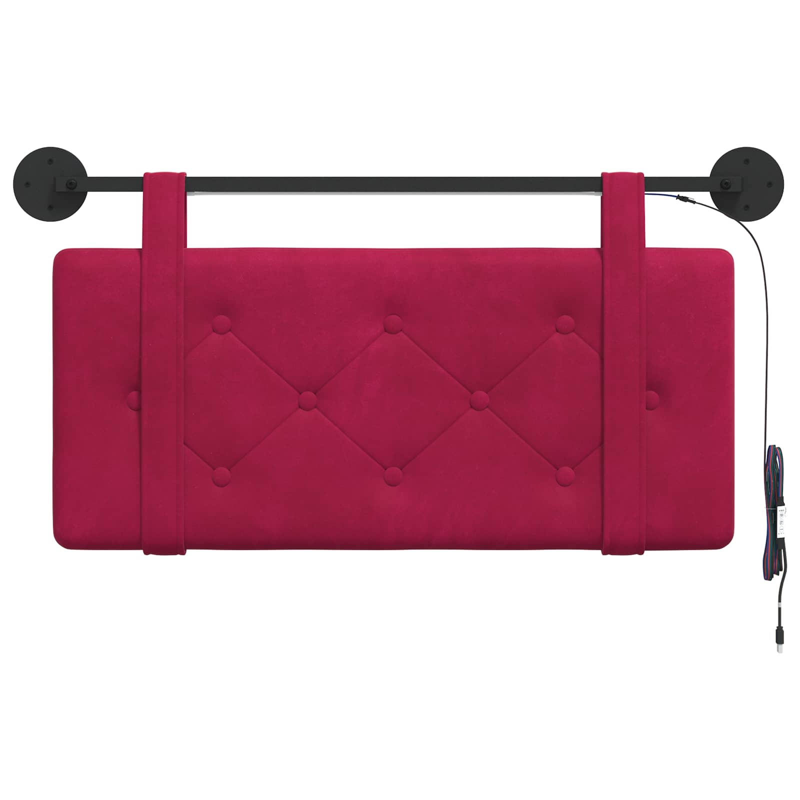 Tête de lit suspendue Avec lumière LED Bordeaux Velours - XIOS