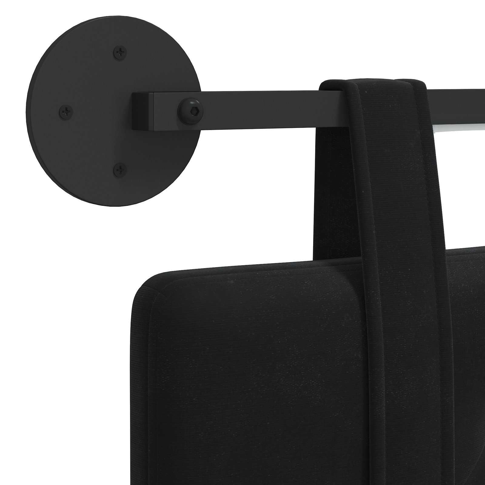 Tête de lit suspendue Avec lumière LED Noir Velours - XIOS