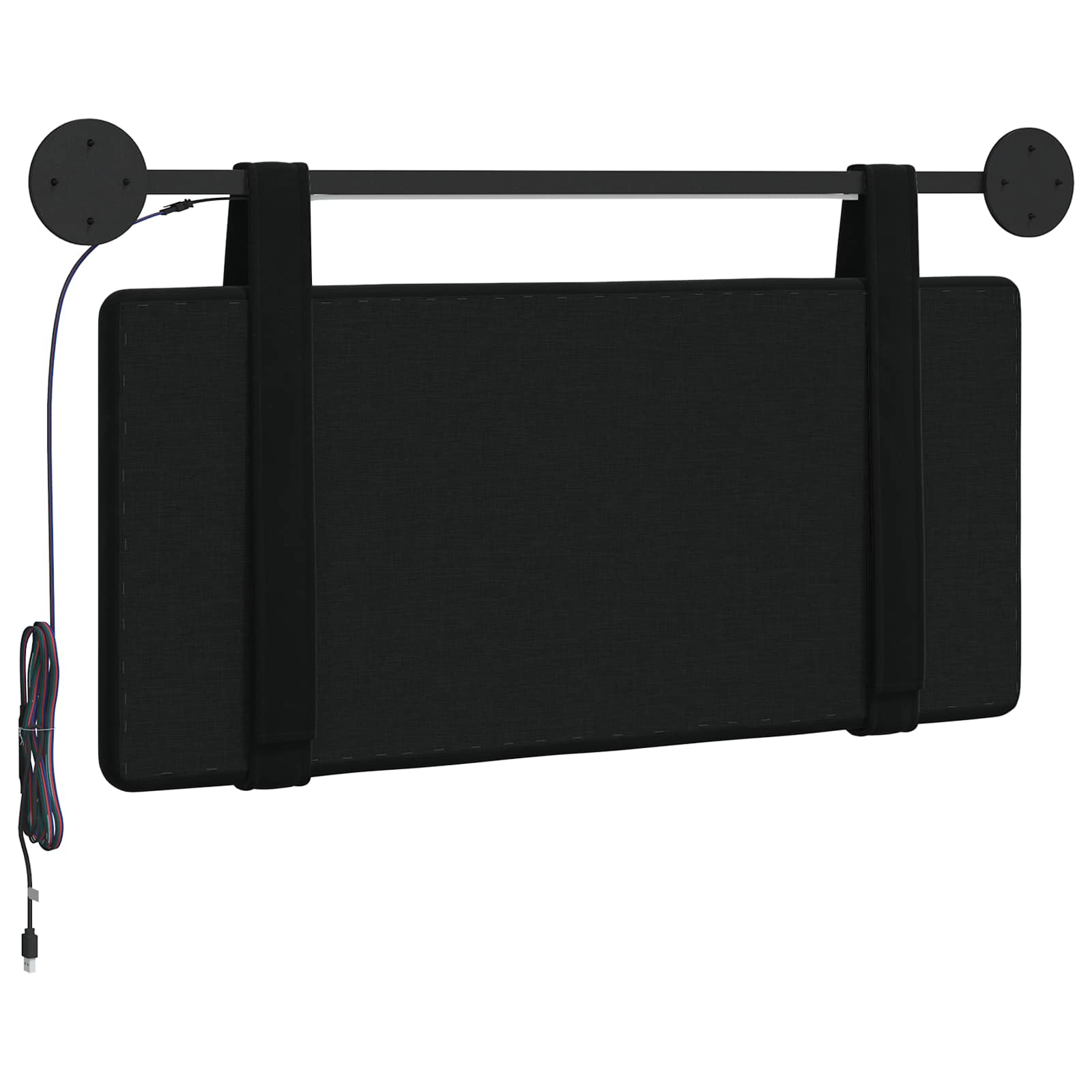 Tête de lit suspendue Avec lumière LED Noir Velours - XIOS