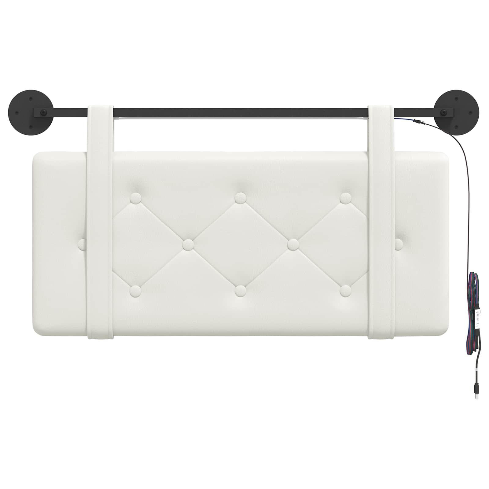 Tête de lit suspendue Avec lumière LED Blanc Simili cuir - XIOS