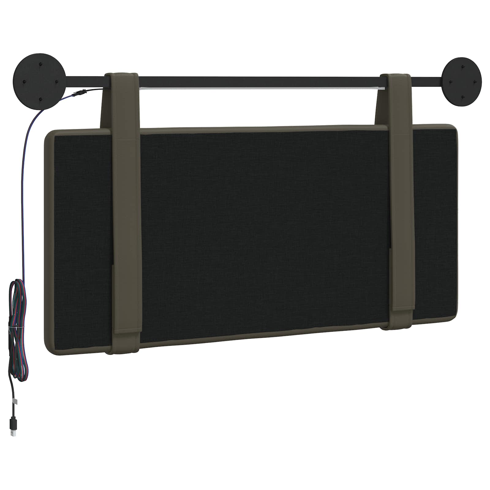 Tête de lit suspendue Avec lumière LED Gris Simili cuir - XIOS