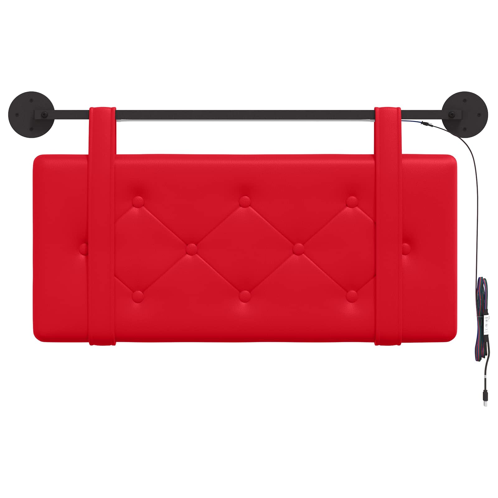 Tête de lit suspendue Avec lumière LED Rouge Simili cuir - XIOS