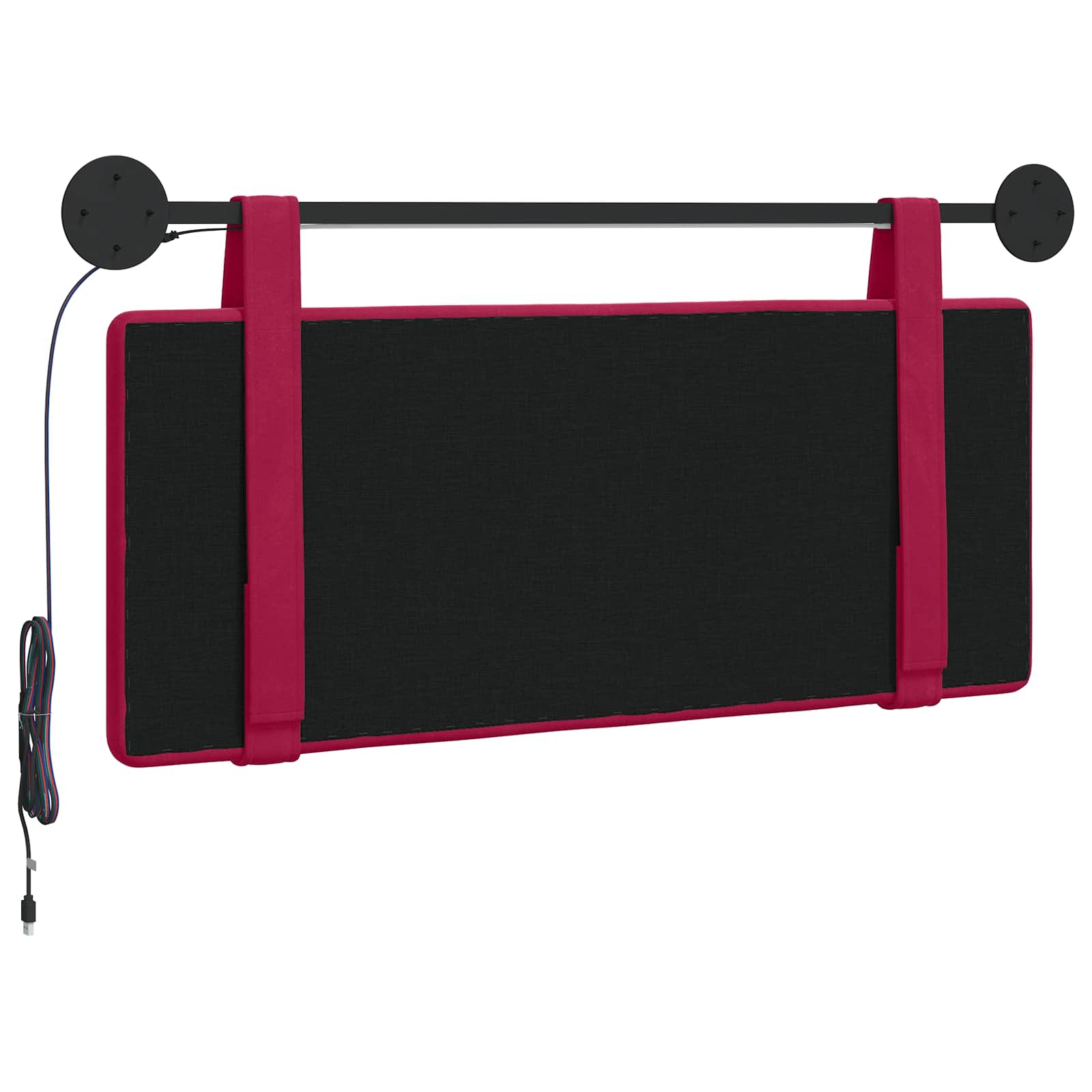 Tête de lit suspendue Avec lumière LED Bordeaux Velours - XIOS