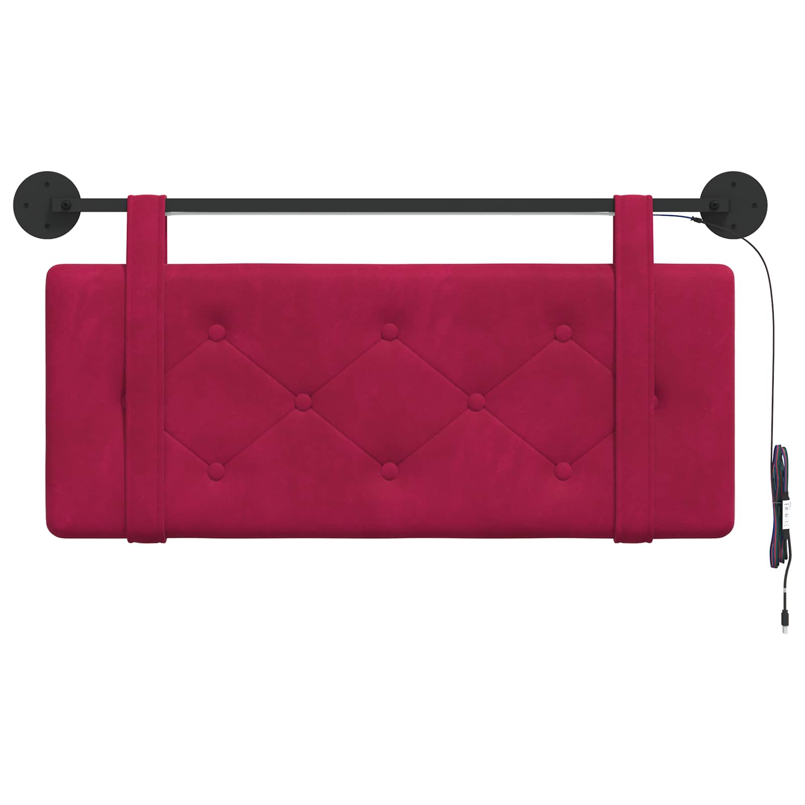 Tête de lit suspendue Avec lumière LED Bordeaux Velours - XIOS