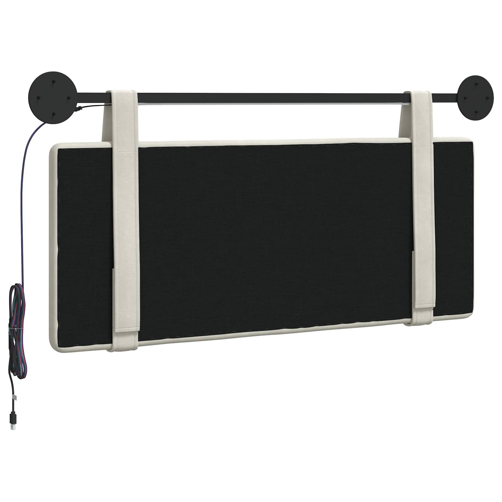 Tête de lit suspendue Avec lumière LED Crème Velours - XIOS