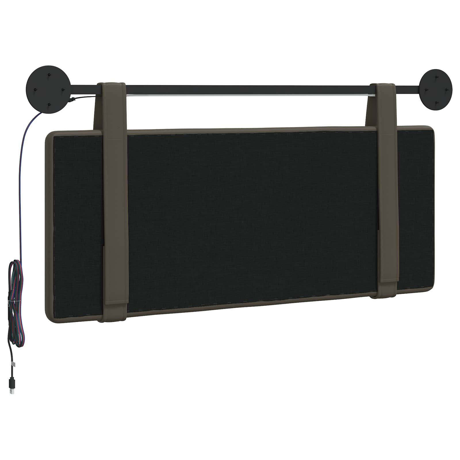 Tête de lit suspendue Avec lumière LED Gris Simili cuir - XIOS