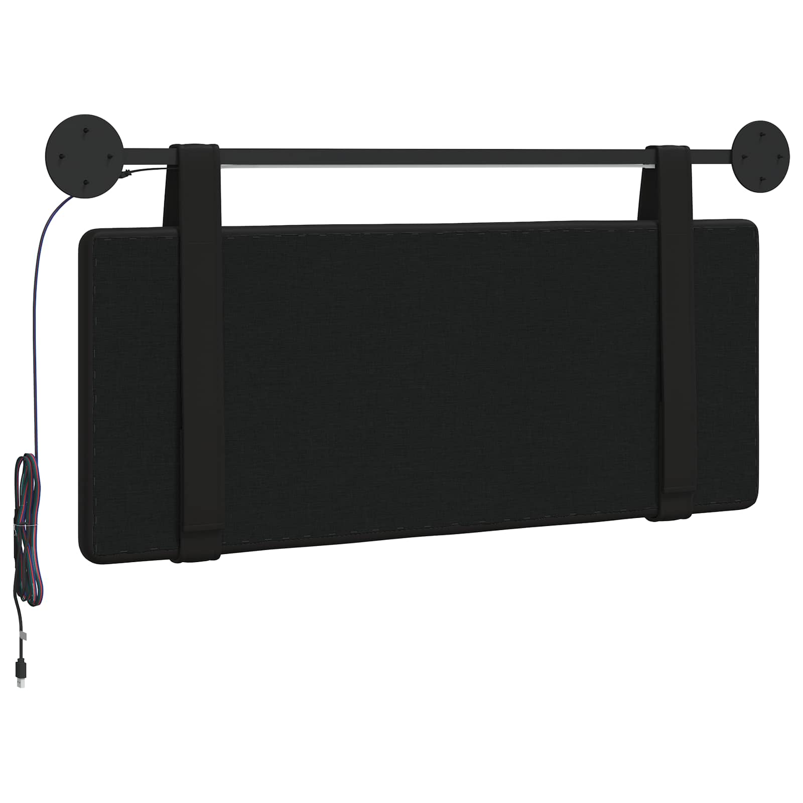 Tête de lit suspendue Avec lumière LED Noir Simili cuir - XIOS