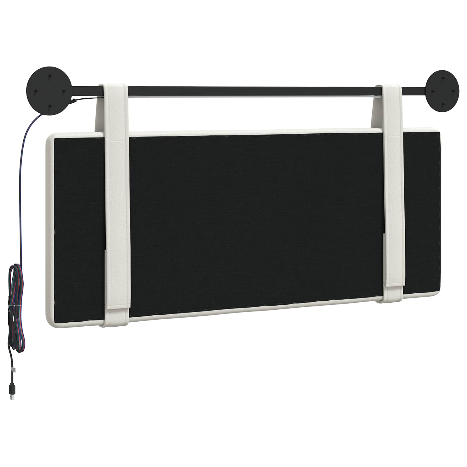 Tête de lit suspendue Avec lumière LED Blanc Simili cuir - XIOS