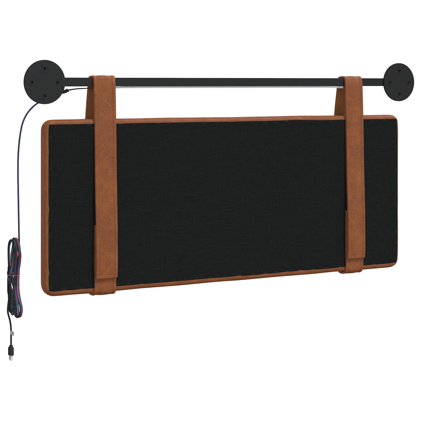 Tête de lit suspendue Avec lumière LED Marron PU antique - XIOS