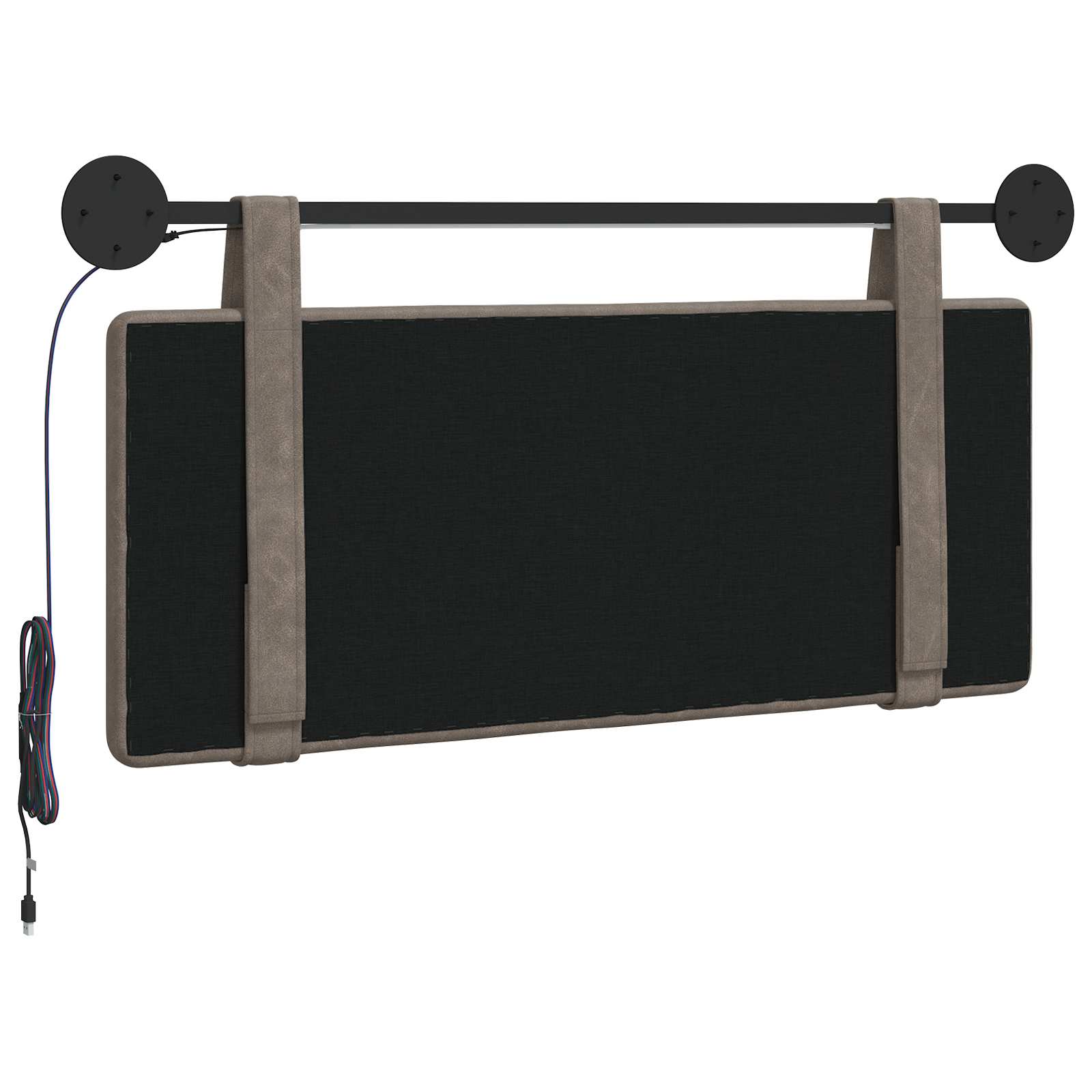 Tête de lit suspendue Avec lumière LED Gris PU antique - XIOS