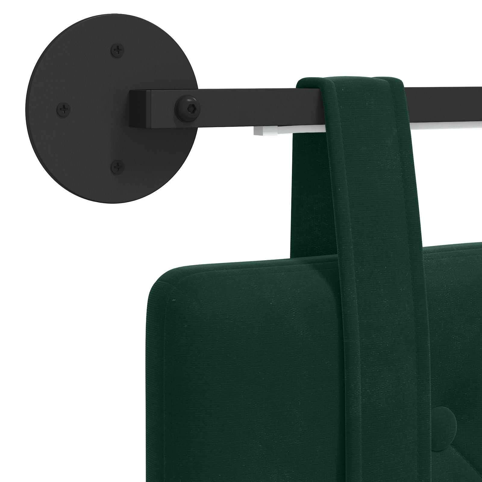Tête de lit suspendue Avec lumière LED Vert foncé Velours - XIOS