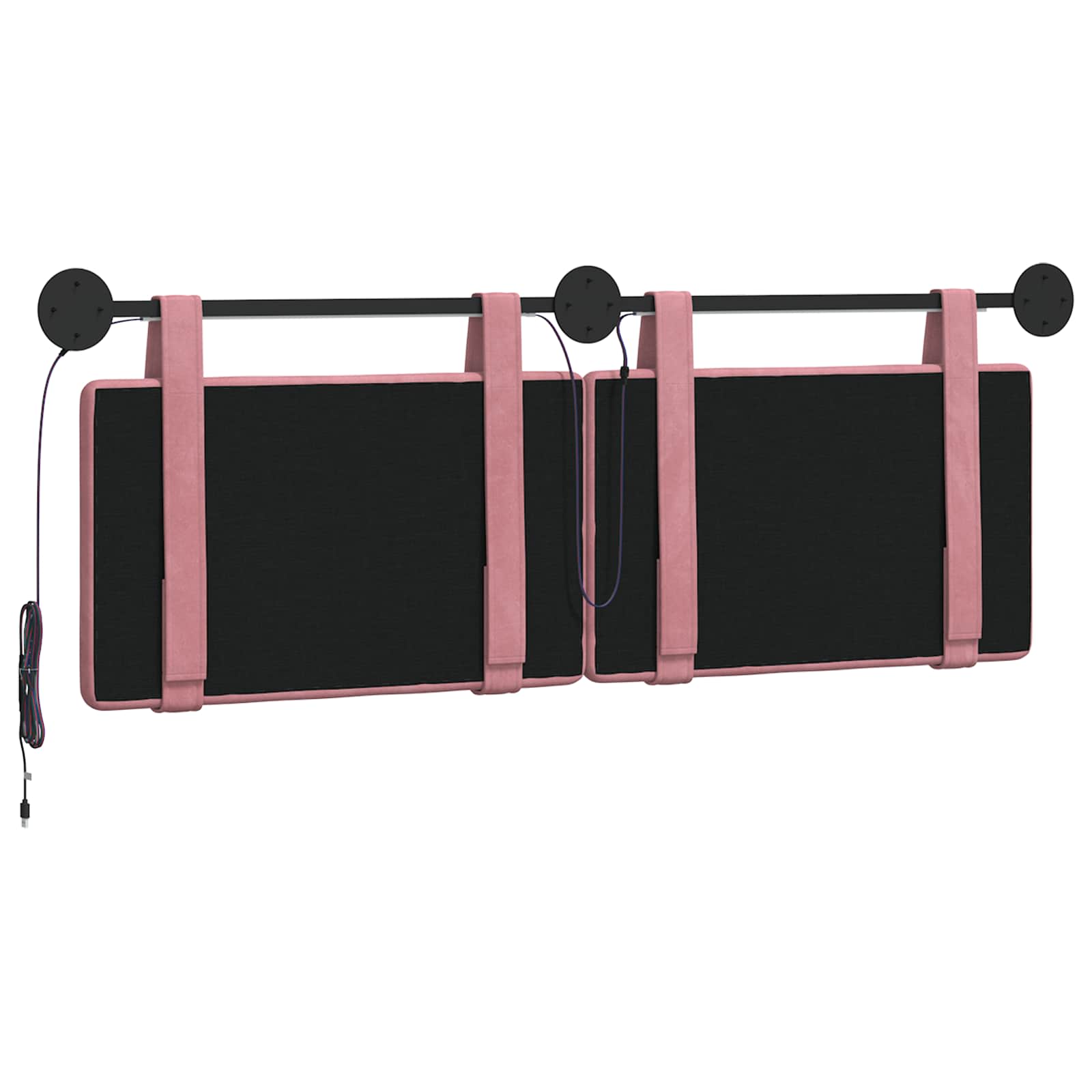 Tête de lit suspendue Avec lumière LED Rose Velours - XIOS