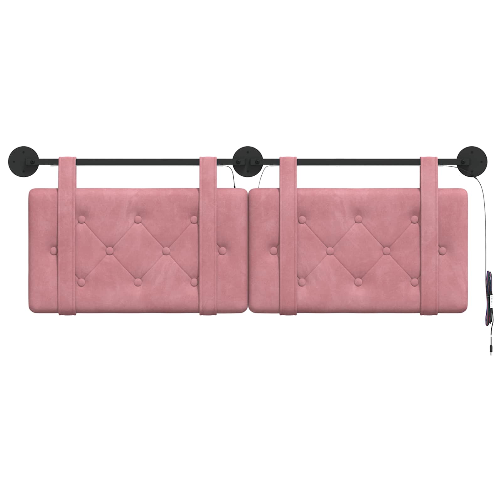 Tête de lit suspendue Avec lumière LED Rose Velours - XIOS