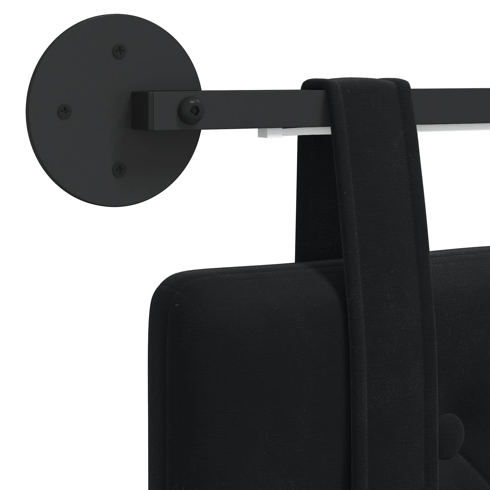 Tête de lit suspendue Avec lumière LED Noir Velours - XIOS