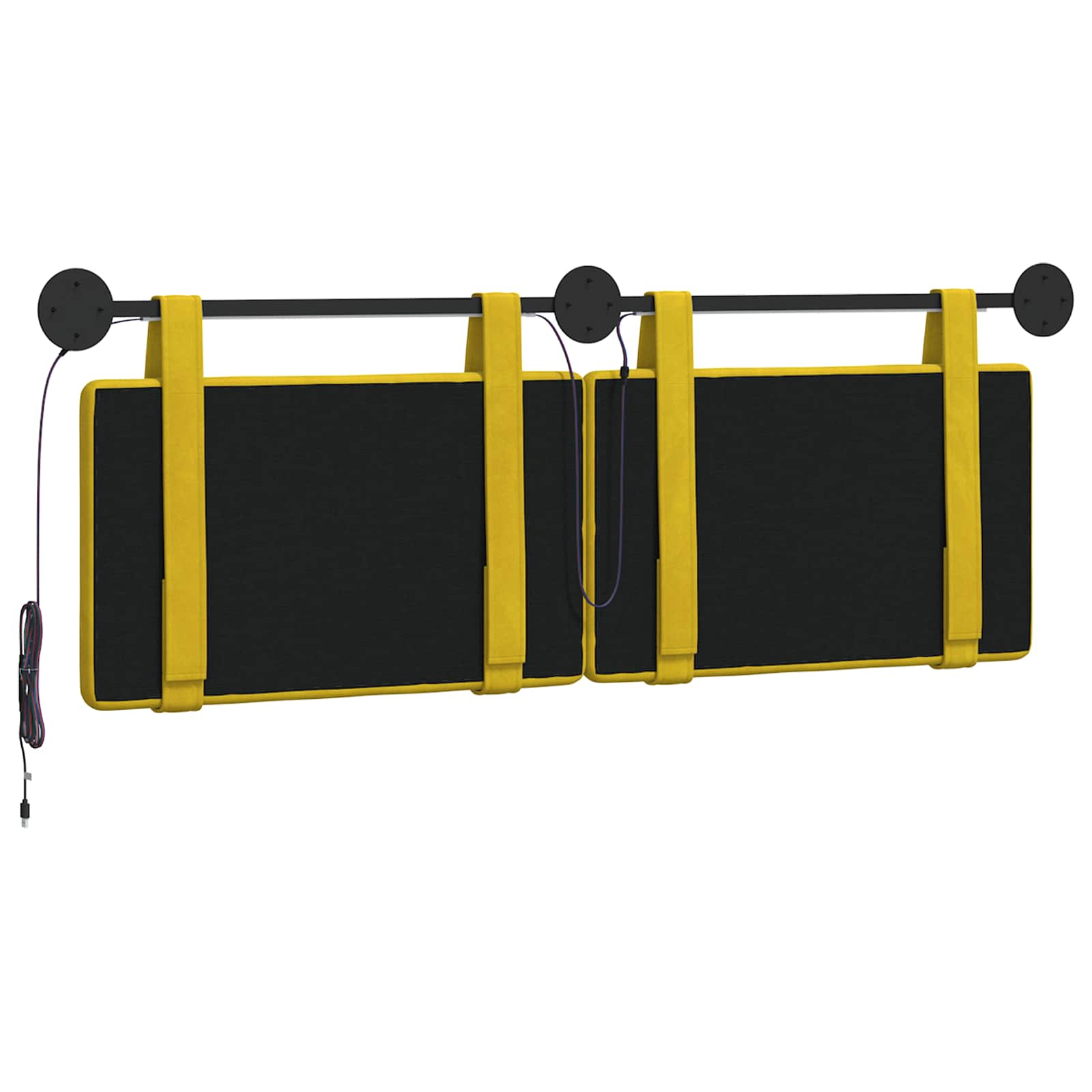Tête de lit suspendue Avec lumière LED Jaune Velours - XIOS