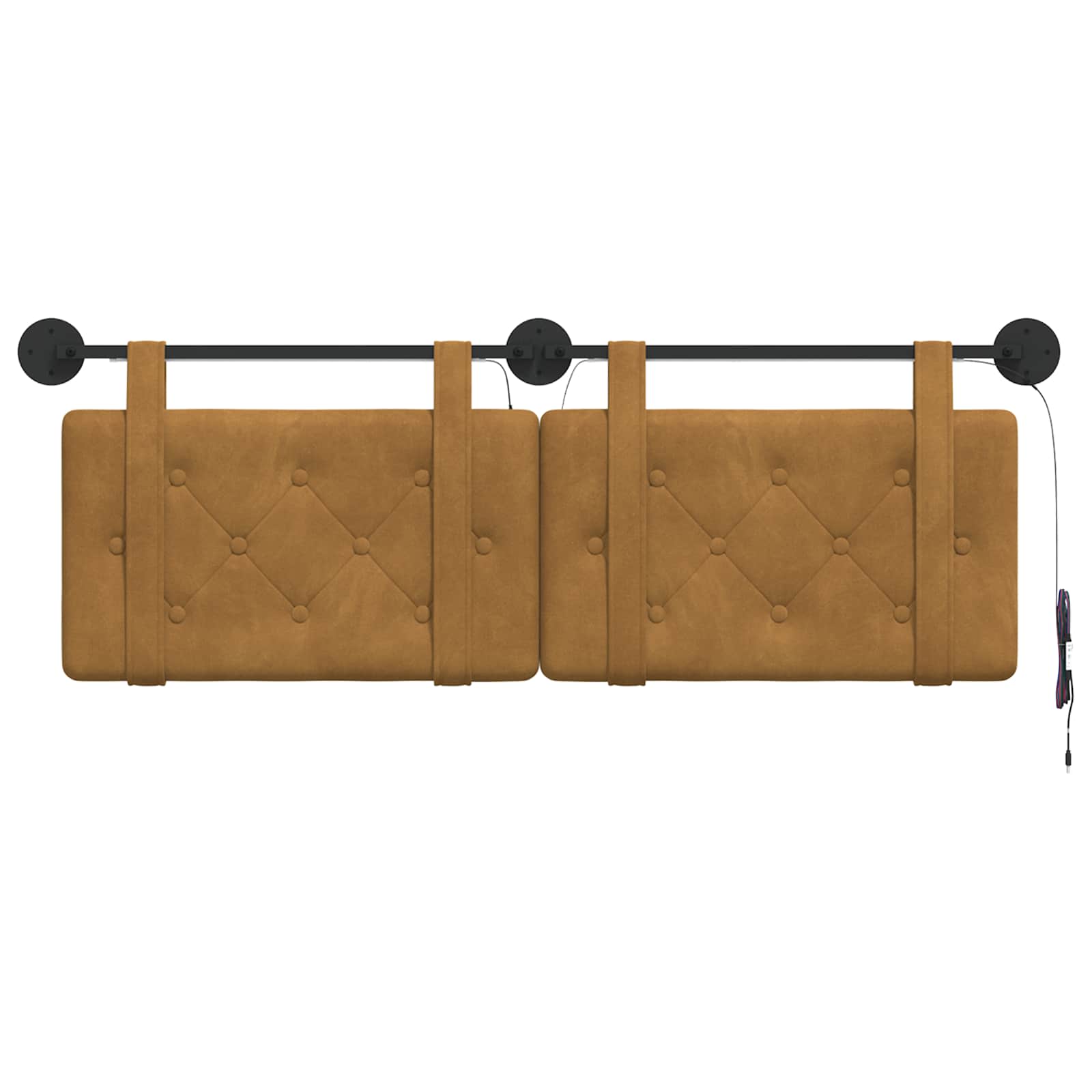 Tête de lit suspendue Avec lumière LED Marron Velours - XIOS
