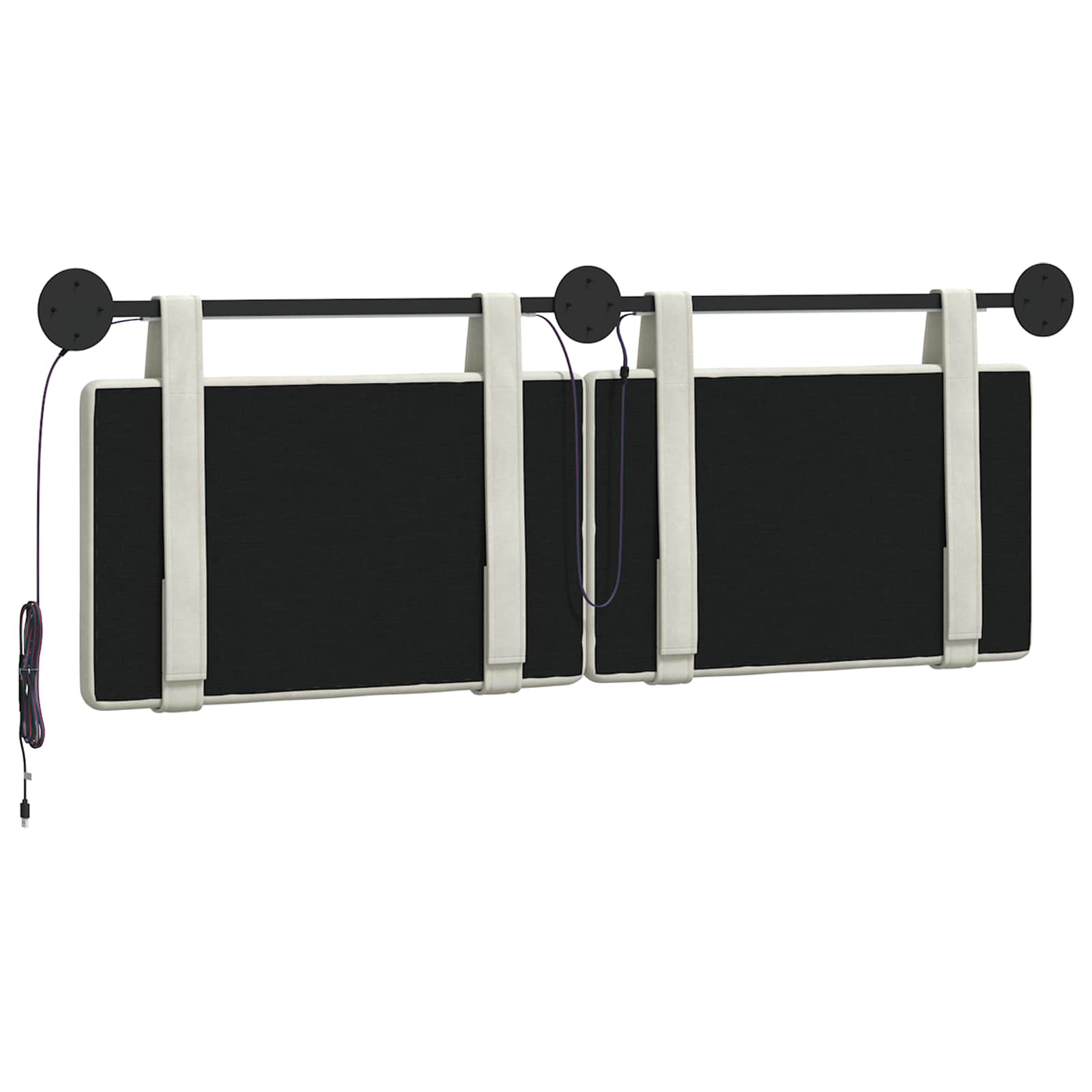 Tête de lit suspendue Avec lumière LED Crème Velours - XIOS