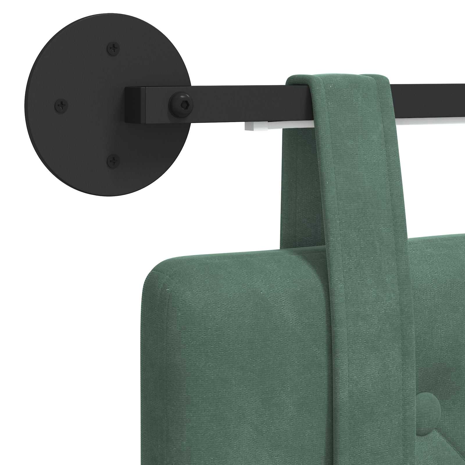 Tête de lit suspendue Avec lumière LED Vert Mer Velours - XIOS