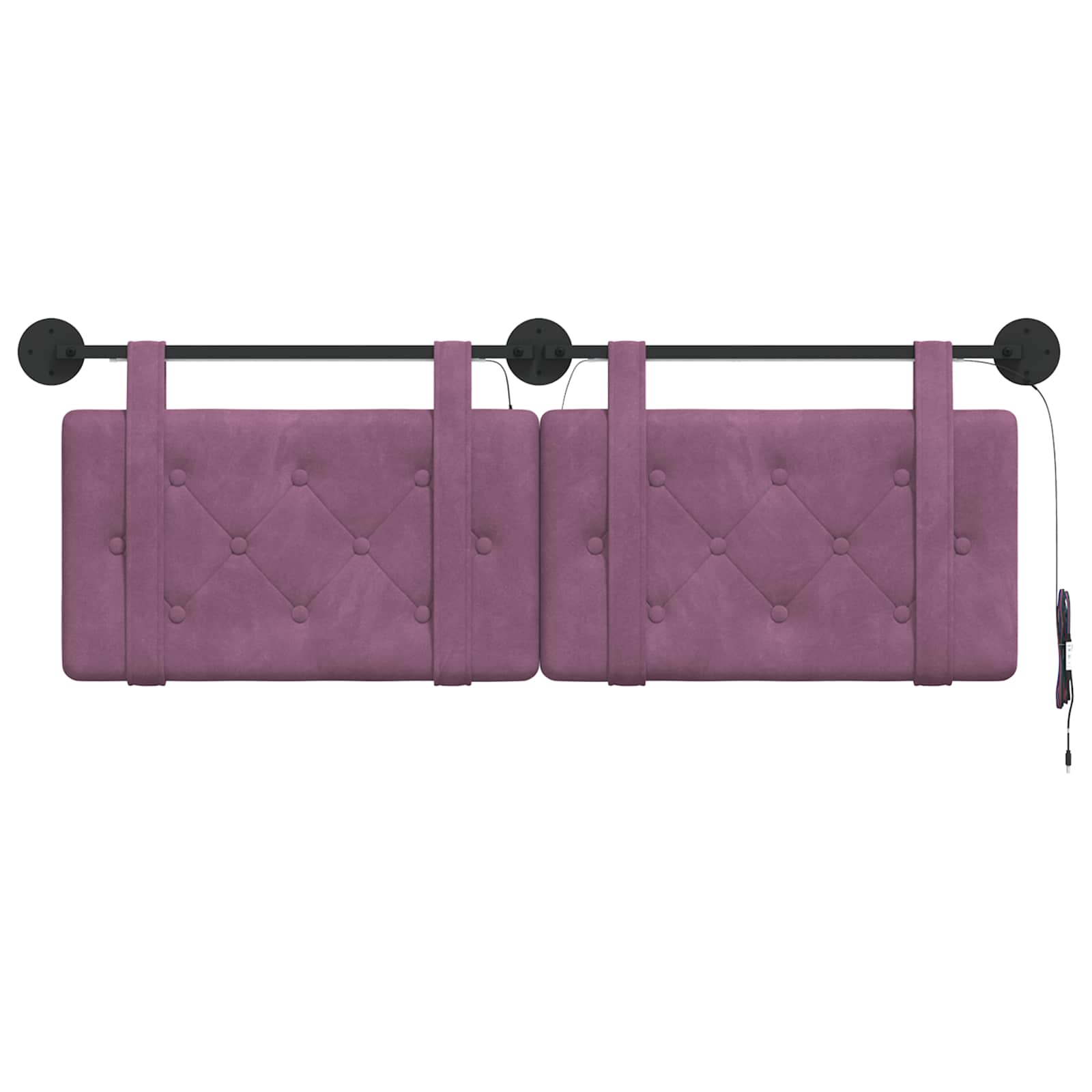 Tête de lit suspendue Avec lumière LED Pourpre Velours - XIOS