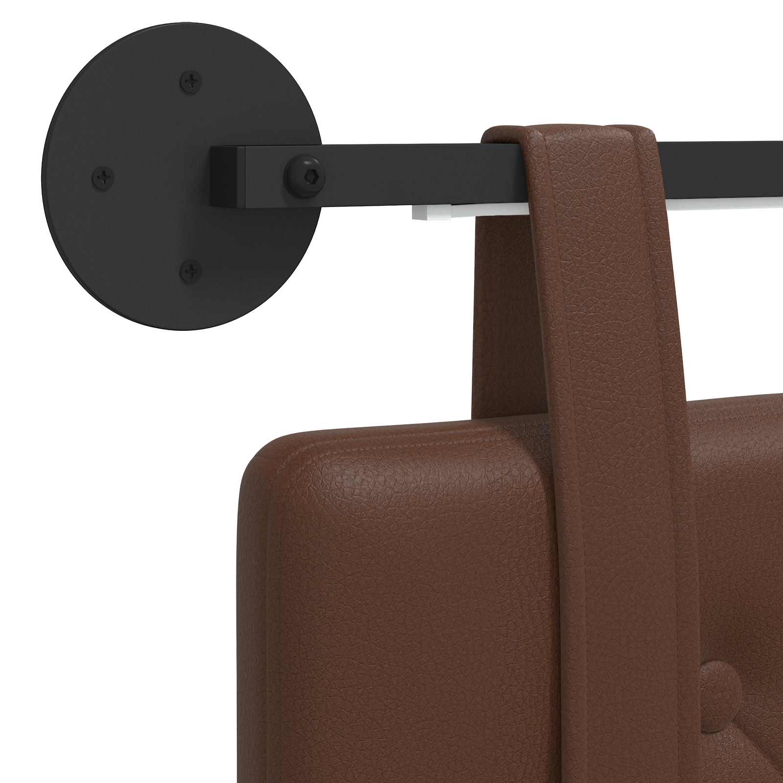 Tête de lit suspendue Avec lumière LED Marron Simili cuir - XIOS